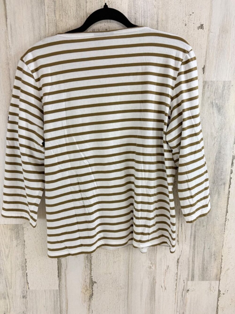 Saint James L’atelier Sz 14 M Green White Striped T Shirt - Picture 10 of 14